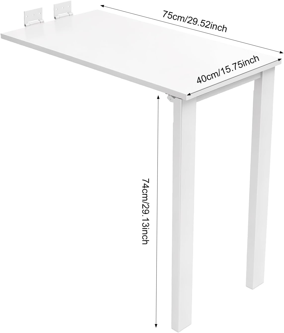 White Wall Mount Folding Dining Table Desk