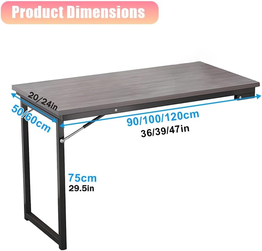 Brown Wall Mount Flip Folding Dining Desk
