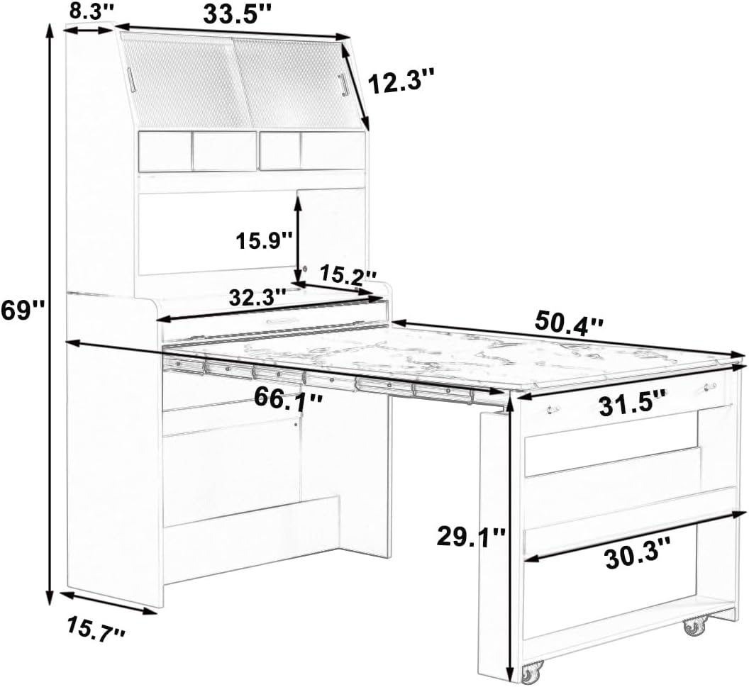 Multifunctional Foldable Table Sideboard Cabinet