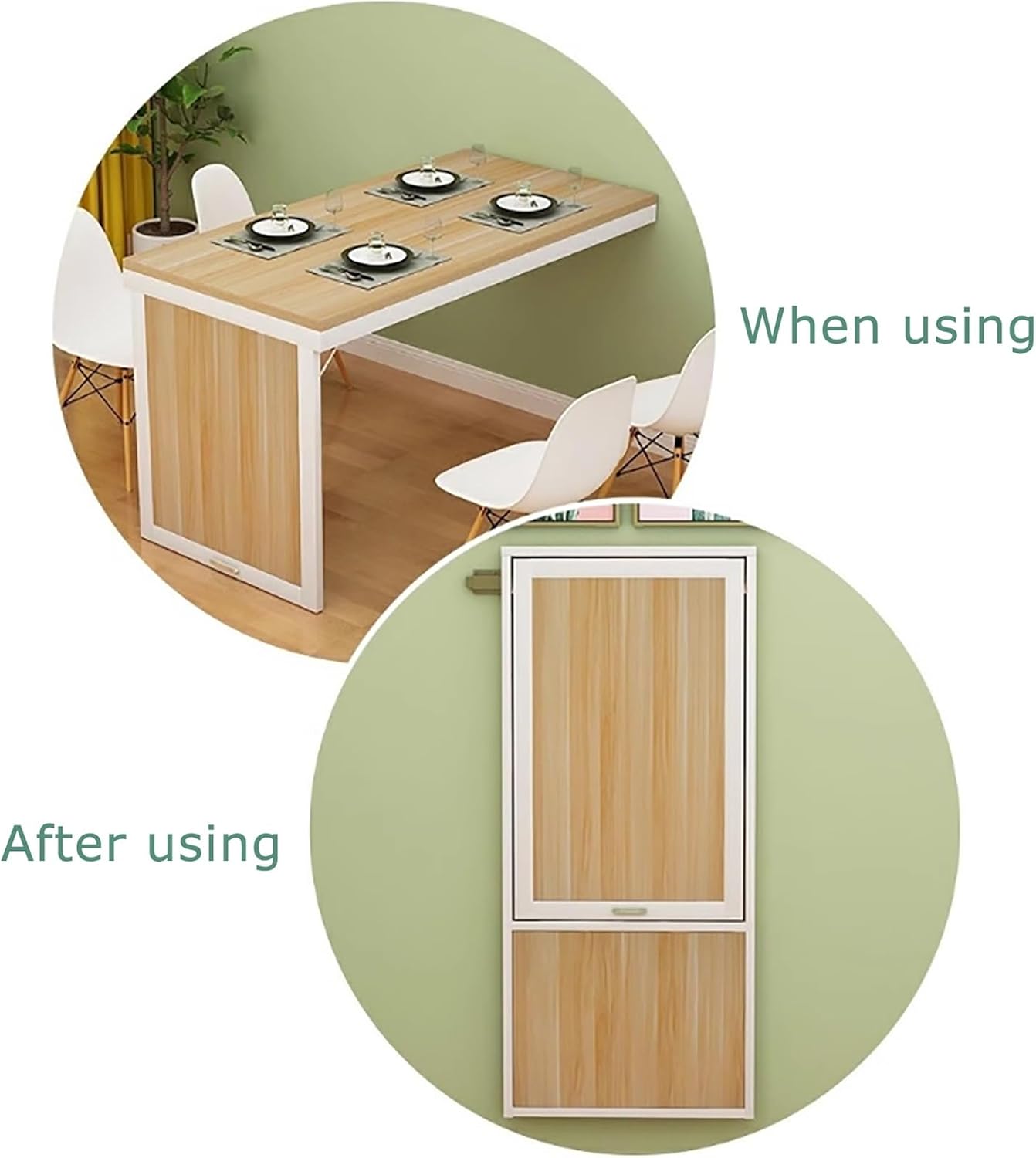 Black Wall Mount Folding Multi-use Dining Desk