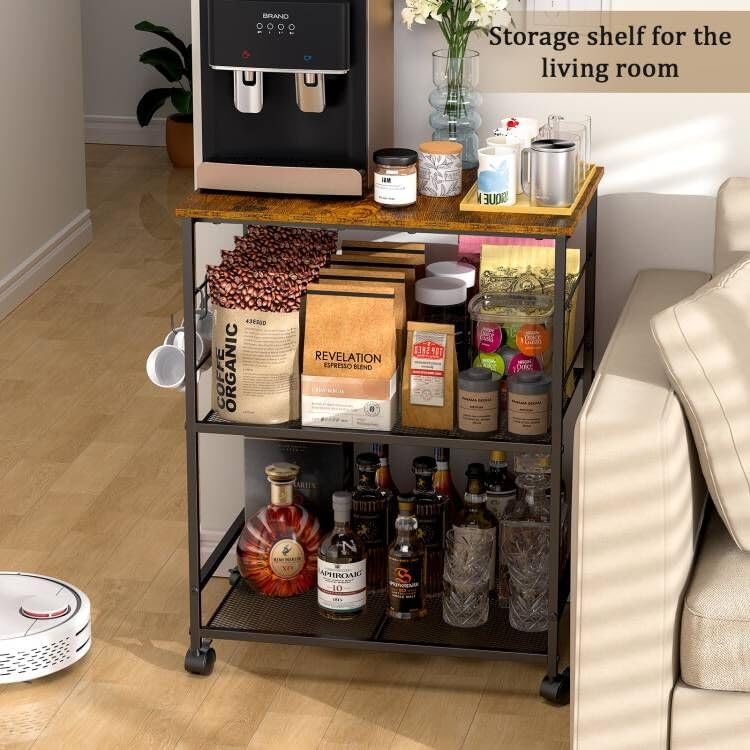 3 Tier Rolling Kitchen Microwave Cart