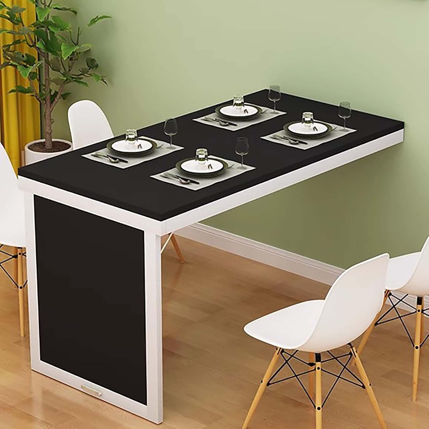 Black Wall Mount Folding Multi-use Dining Desk