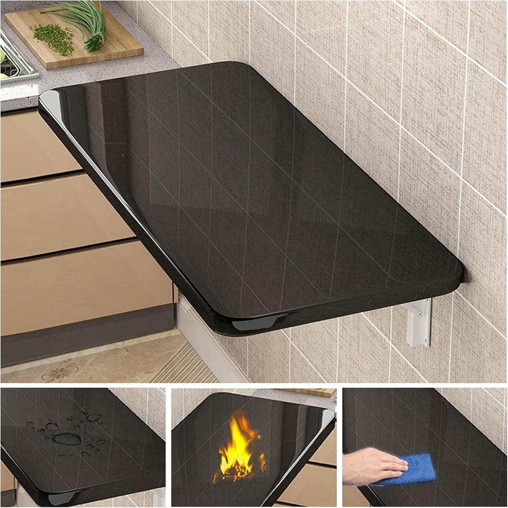 Black Steel Bracket Wall Folding Desk