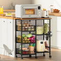 Black Rolling Kitchen Microwave Cart