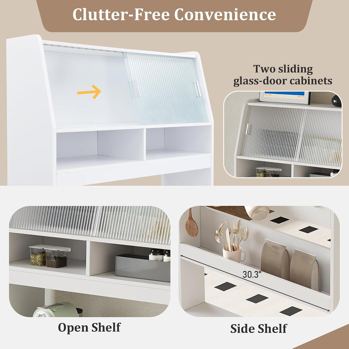 Multifunctional Foldable Table Sideboard Cabinet