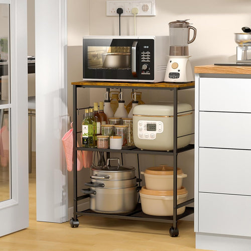 3 Tier Rolling Kitchen Microwave Cart