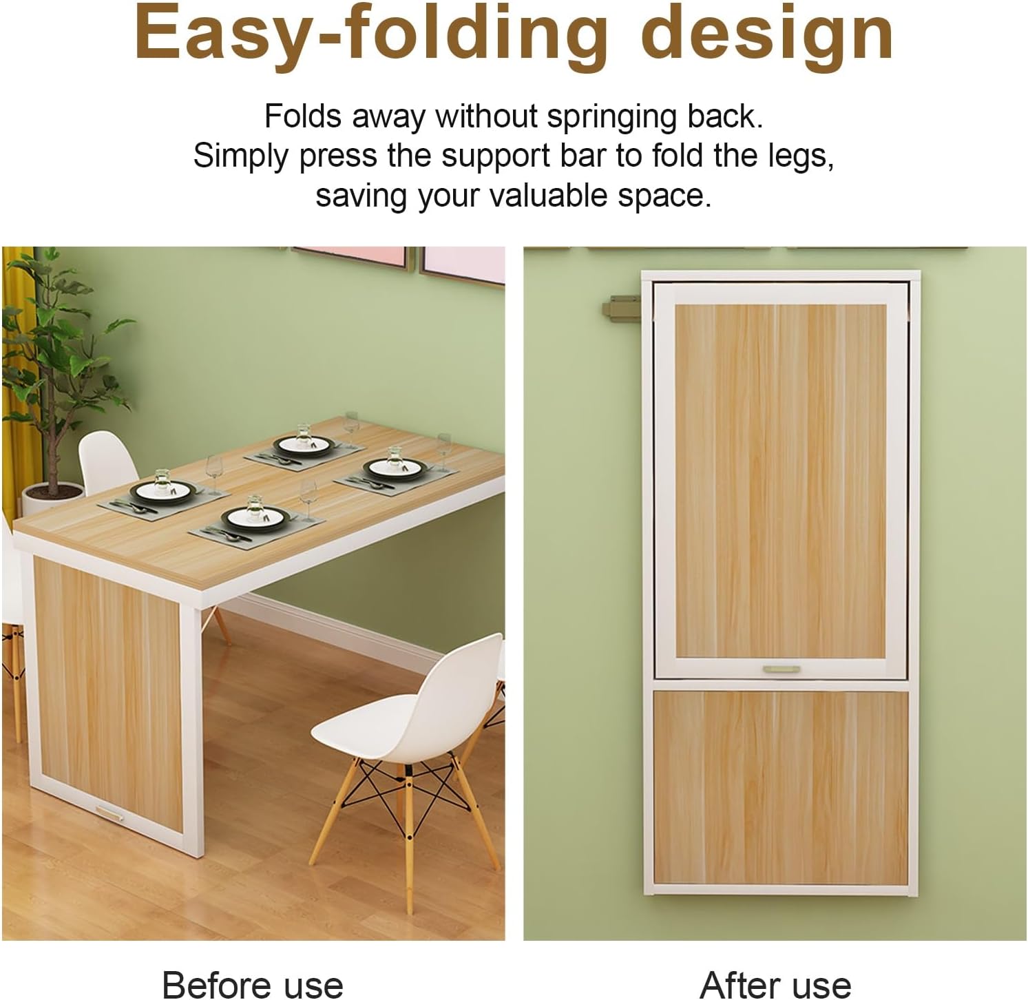 Minimalist Wall Mount Drop Leaf Folding Desk