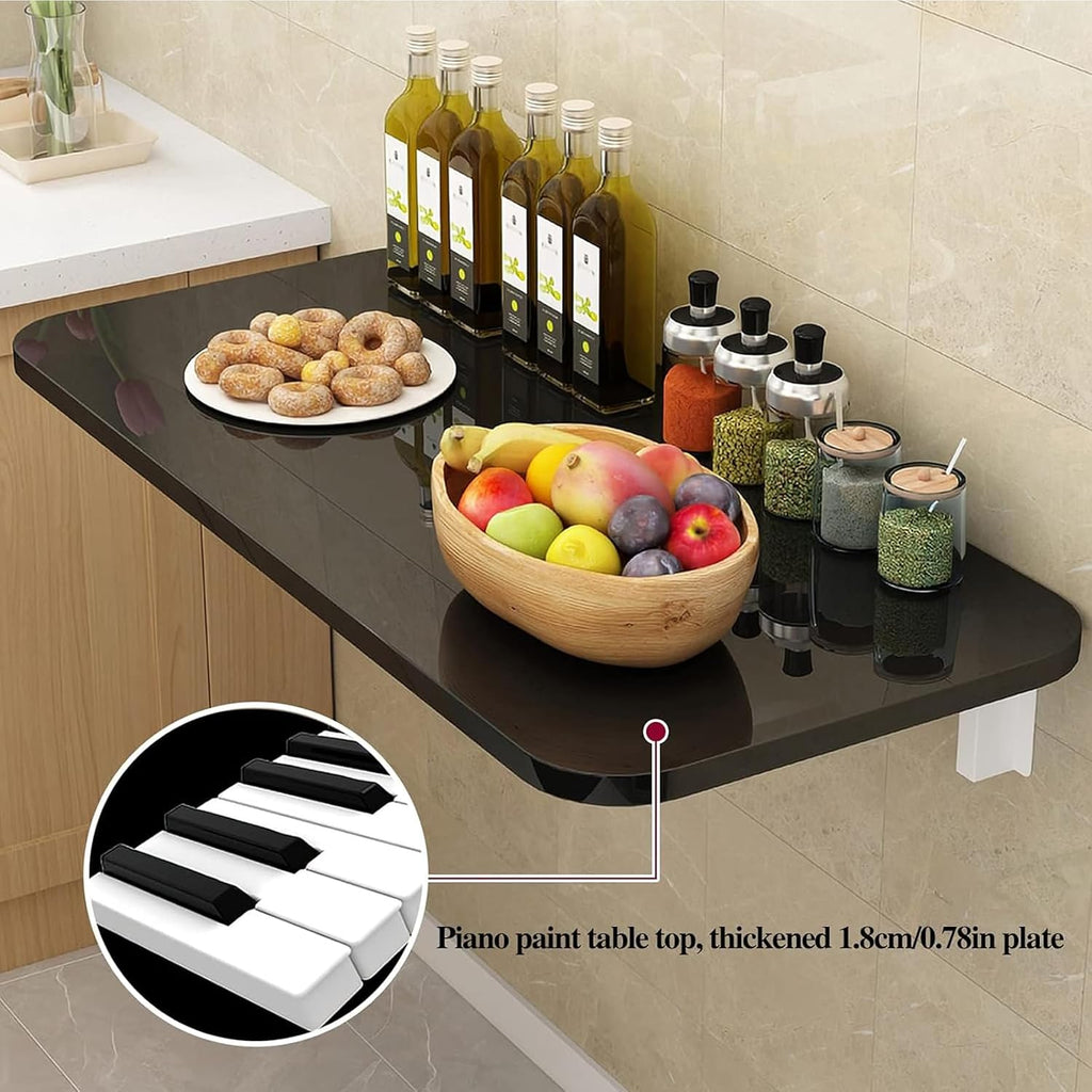 Black Steel Bracket Wall Folding Desk