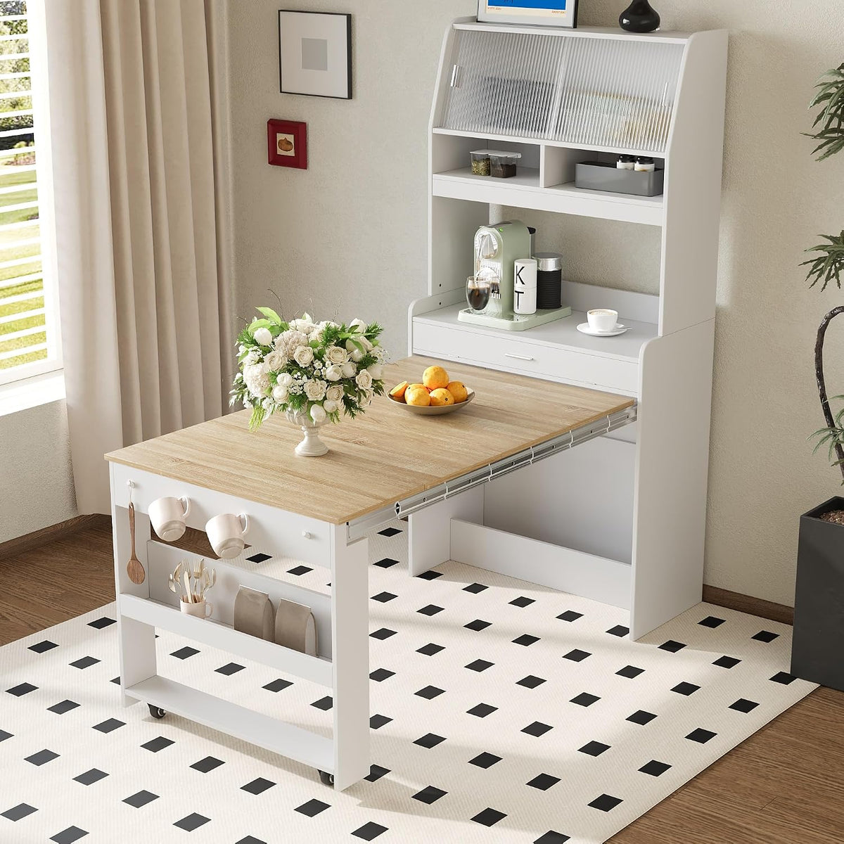 Multifunctional Foldable Table Sideboard Cabinet