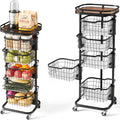 5 Tier Rotating Wire Kitchen Storage Cart